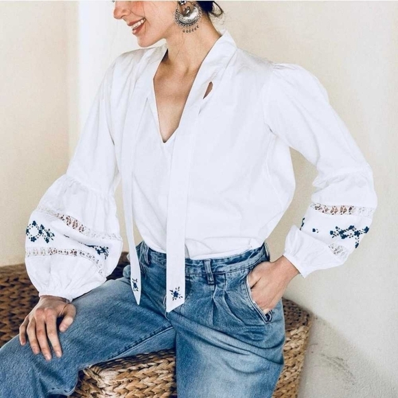 Mi Golondrina Tops - Mi Golondrina Hand-embroidered Blouse